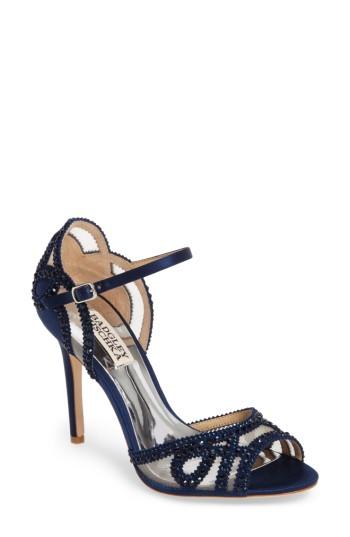 Women's Badgley Mischka Embellished Mesh Sandal M - Blue