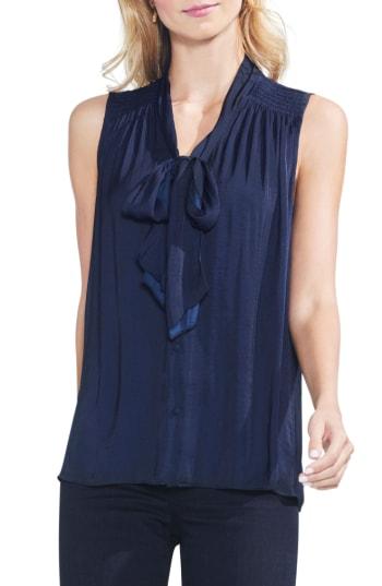 Women's Vince Camuto Tie Neck Blouse - Blue