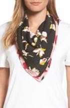 Women's Halogen Pleated Scarf, Size - Black