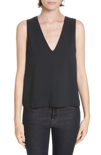 Women's Jenni Kayne Crepe V-neck Tank - Black