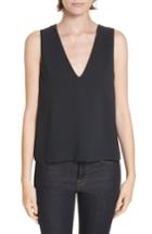 Women's Jenni Kayne Crepe V-neck Tank - Black