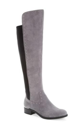 Women's Calvin Klein Cynthia Studded Riding Boot .5 M - Grey