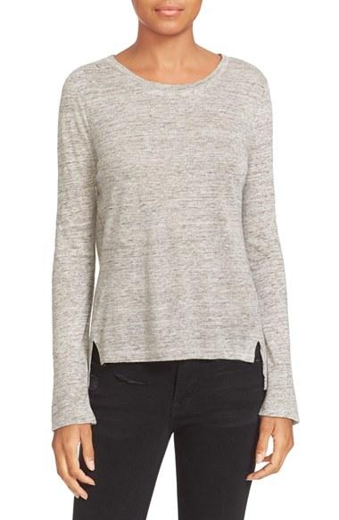 Women's Frame Long Sleeve Linen Tee - Grey