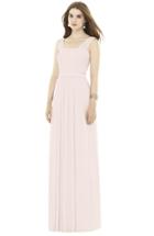 Women's Alfred Sung Pleat Chiffon Knit A-line Gown With Belt - Pink