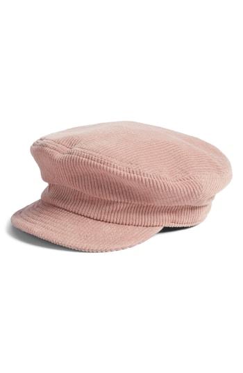 Women's Brixton Fiddler Corduroy Baker Boy Cap - Pink