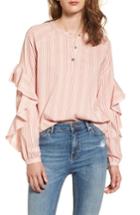 Women's Ella Moss Ruffle Sleeve Shirt - Pink