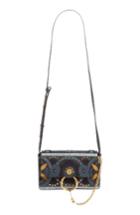 Chloe Small Faye Studded Leather & Suede Crossbody Bag - Blue