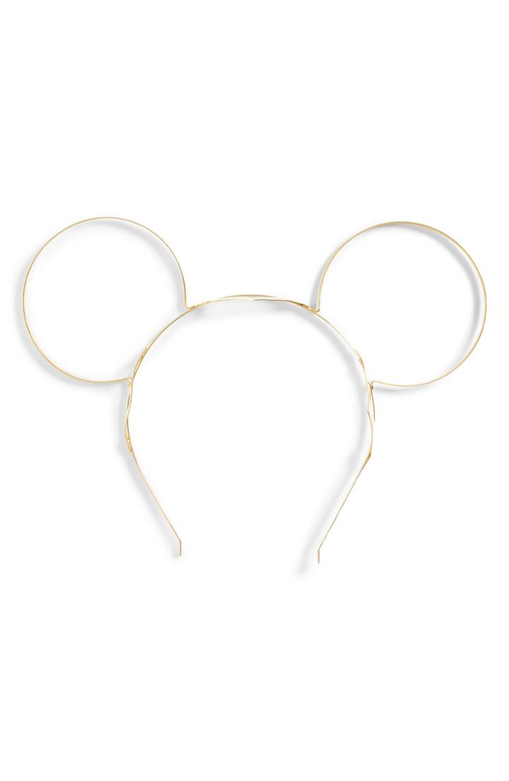 Gigi Burris Millinery X Disney Mickey Gold Ears Headband, Size - Metallic