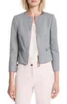 Women's Ted Baker London Nadae Bow Detail Crop Jacket - Grey