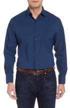 Men's Peter Millar Townson Regular Fit Mini Camo Performance Sport Shirt - Blue
