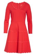 Women's Kate Spade New York Scallop Ponte Fit & Flare Dress - Red