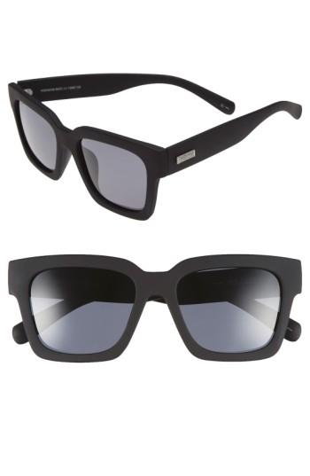 Women's Le Specs 'weekend Riot' 55mm Sunglasses - Black Rubber/ Smoke Mono Polar
