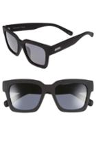 Women's Le Specs 'weekend Riot' 55mm Sunglasses - Black Rubber/ Smoke Mono Polar