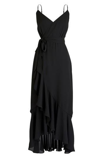Women's J.crew Ruffle Faux Wrap Midi Dress - Black