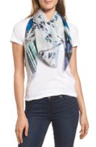 Women's Vince Camuto Print Clash Square Silk Scarf, Size - Blue