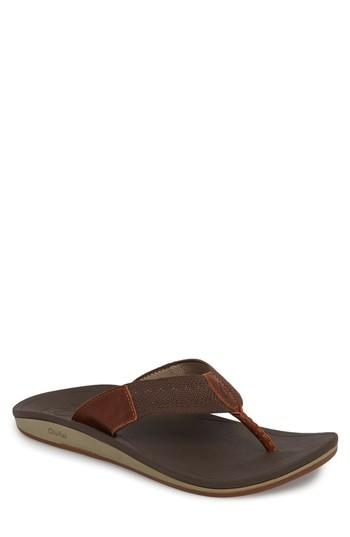 Men's Olukai Nohona Ulana Flip Flop M - Brown