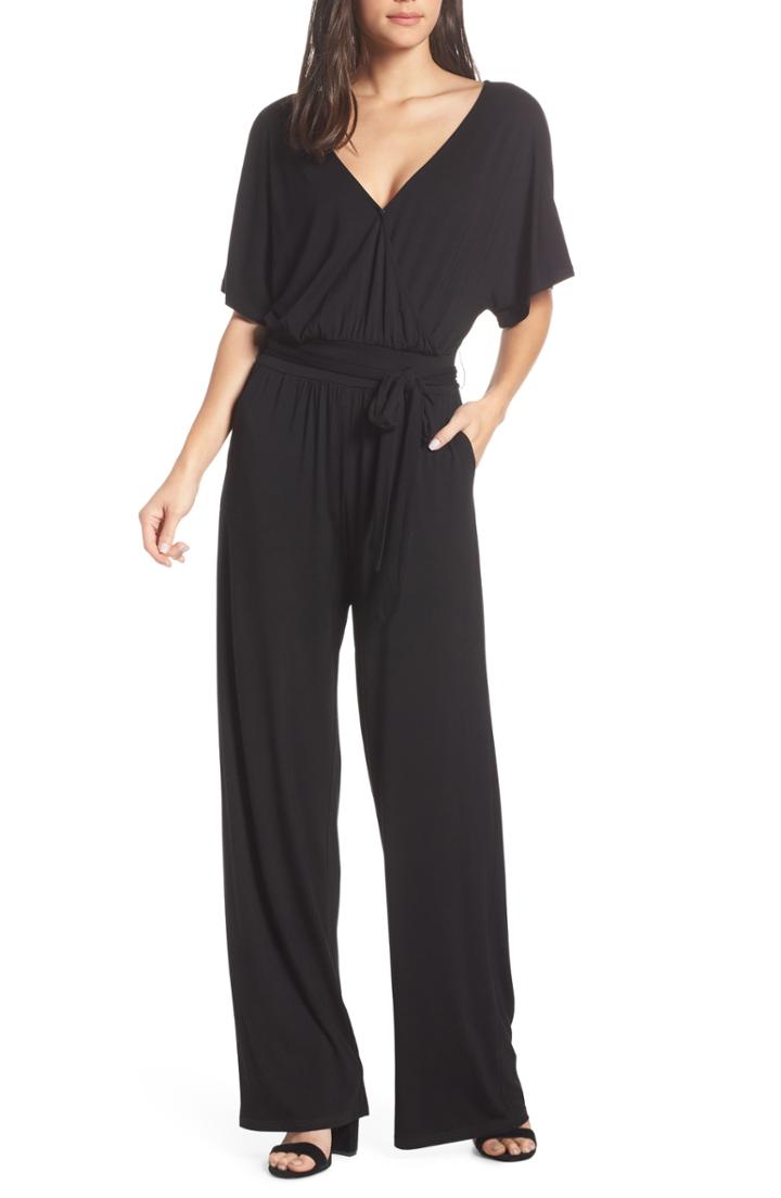 Women's Bb Dakota Knit Wrap Jumpsuit - Black