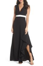 Women's Ml Monique Lhullier Sleeveless Crepe Gown - Black