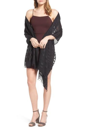 Women's Echo Evening Stripe Wrap, Size - Black