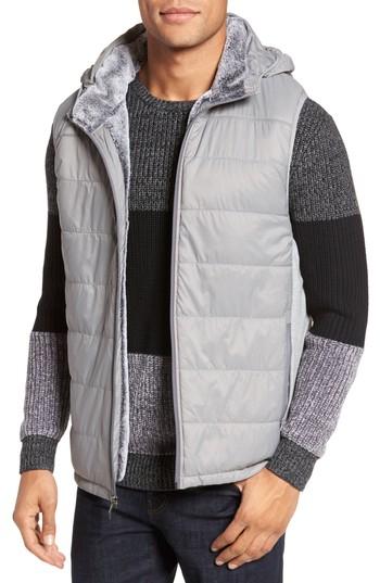 Men's Vince Camuto Hooded Vest - Metallic