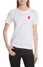 Women's Comme Des Garcons Play Heart Tee - White