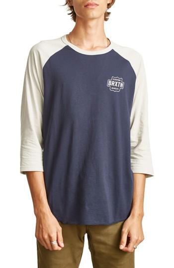 Men's Brixton Garth Baseball T-shirt, Size - Blue