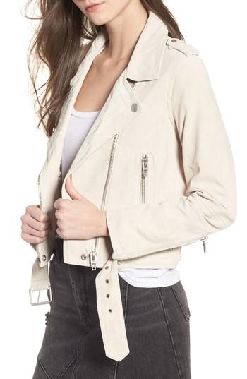 Women's Blanknyc Suede Moto Jacket - Ivory