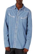 Men's Topman Denim Western Shirt - Blue