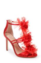 Women's Jewel Badgley Mischka Dustine Applique Sandal M - Red