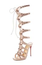 Women's Christian Louboutin Amazoutiful Ghillie Cage Sandal Us / 35eu - Metallic