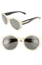 Women's Victoria Beckham Fine Oval 59mm Sunglasses - Vanilla Marble/ Grey