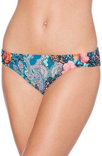 Women's Laundry By Shelli Segal Floral Paisley Hipster Bikini Bottoms - Blue/green