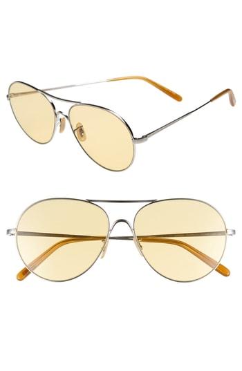 Men's Oliver Peoples Rockmore 58mm Aviator Sunglasses - Silver
