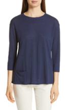 Women's Eileen Fisher Slubbed Organic Linen Tee - Blue