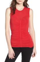 Women's Trouve Shirred Tank, Size - Red