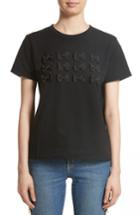 Women's Tu Es Mon Tresor Grosgrain Bow Tee - Black