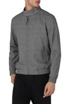 Men's Topman Textured Harrington Jacket - Grey