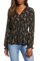 Women's Caslon Textured Print Top - Black