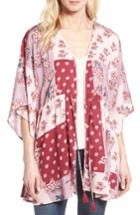 Women's Hinge Poppy Patchwork Kimono, Size - Pink