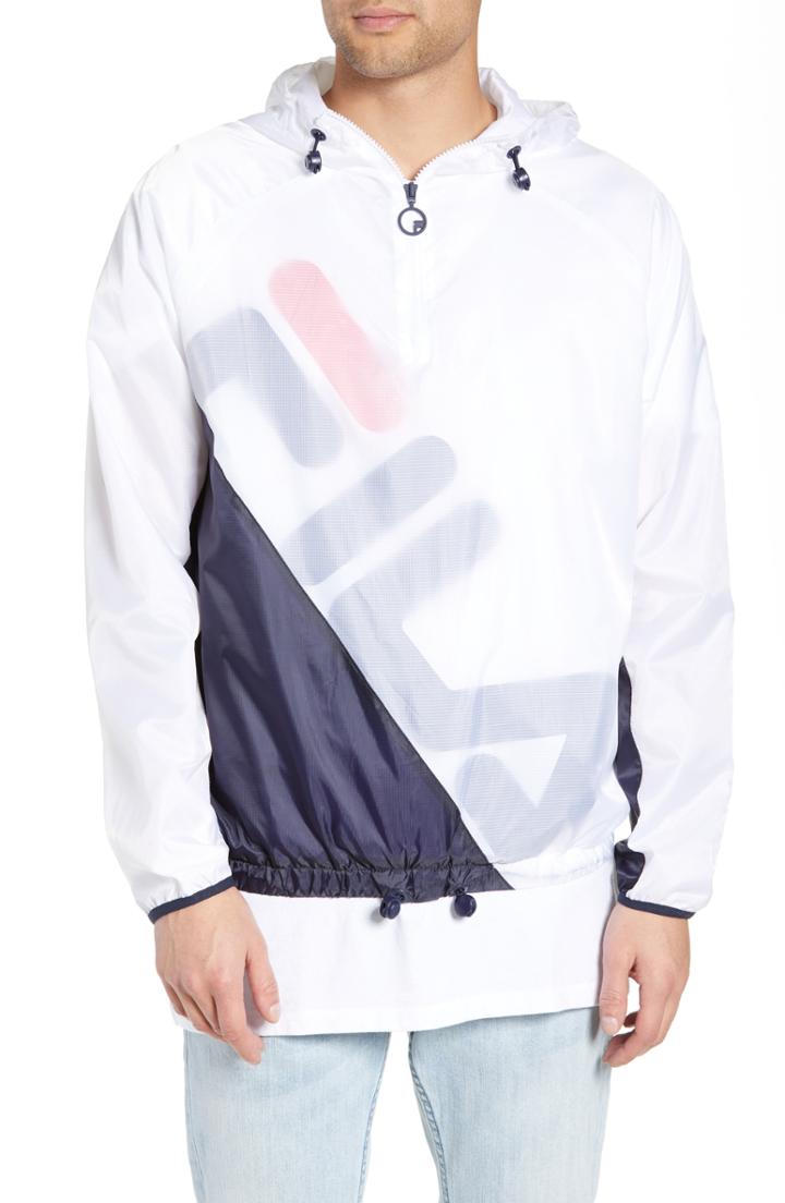 Men's Fila Cohen Quarter Zip Windbreaker, Size - White