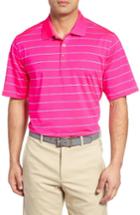 Men's Cutter & Buck Friday Harbor Stripe Polo - Pink