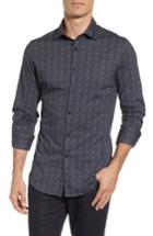 Men's Stone Rose Melange Knit Sport Shirt, Size - Black