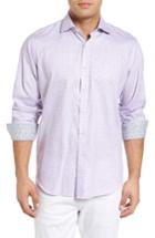 Men's Bugatchi Classic Fit Houndstooth Sport Shirt - Purple
