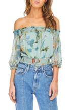 Women's Astr The Label Lucy Off The Shoulder Bodysuit - Green