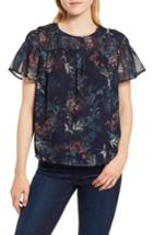 Women's Vince Camuto Smocked Garden Heirloom Top, Size - Blue