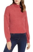Women's Prima Ribbed Mock Neck Sweater - Orange