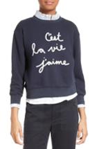 Women's La Vie Rebecca Taylor Logo Embroidered French Terry Pullover