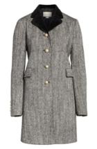 Women's Gucci Velvet Collar Wool Blend Coat Us / 42 It - Black