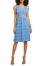Women's Foxcroft Rosine Print A-line Dress - Blue