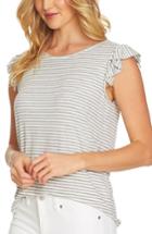 Women's Cece Ruffle Sleeve Rib Knit Top - Grey